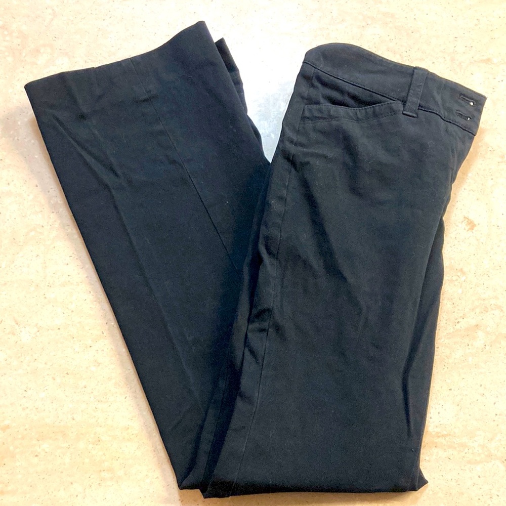 WHBM classic black slacks modern bootcut pants